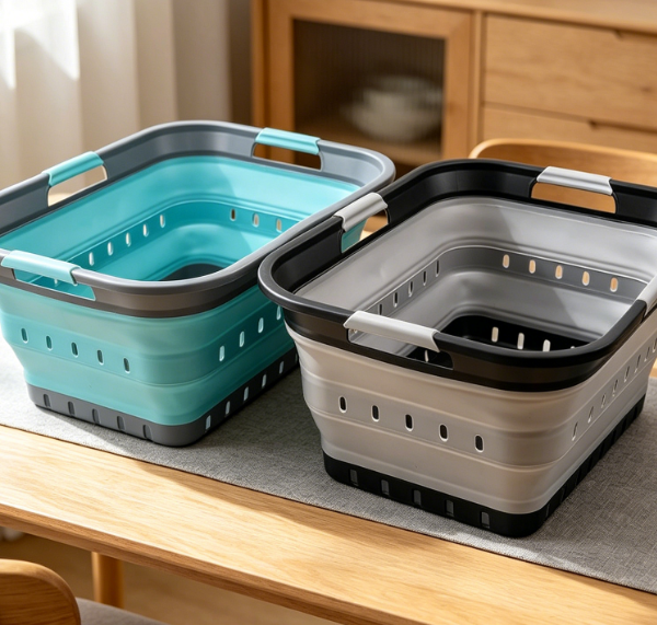 Portable Collapsible Laundry Basket 2 Piece Set