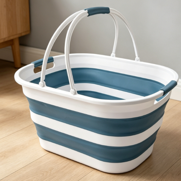 Portable Foldable Plastic Laundry Hamper/Basket