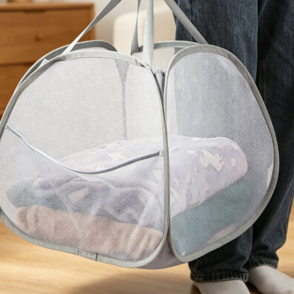 Extra Large Capacity Mesh Collapsible Laundry Basket