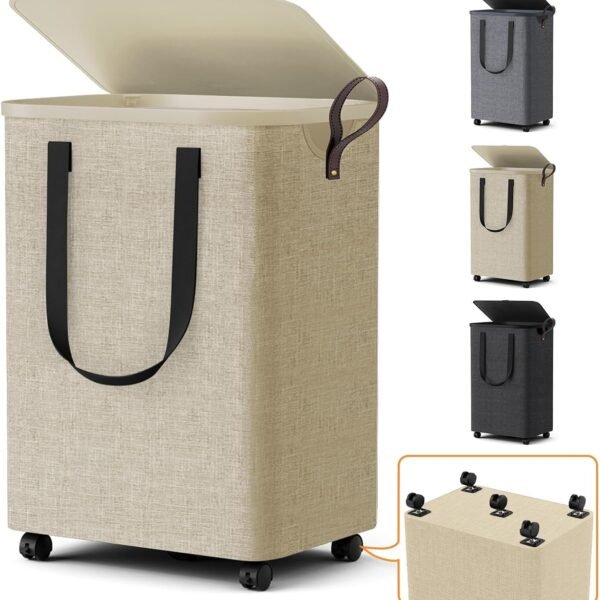 Foldable Laundry Hamper With Lid And Wheels