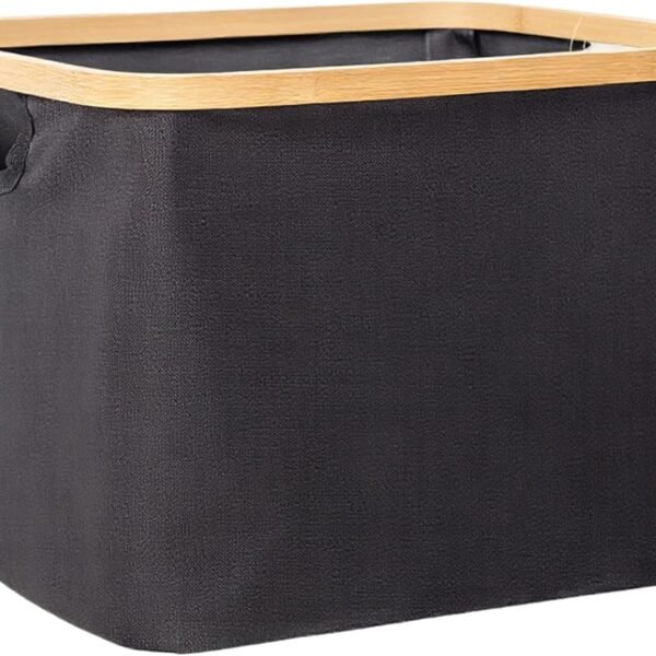 Portable Foldable Laundry Hamper With Bamboo Handles