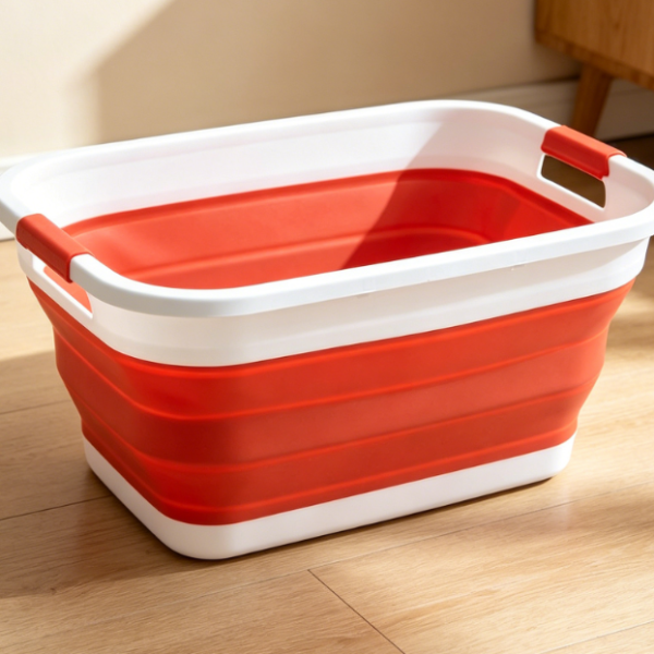Portable Collapsible Plastic Laundry Basket